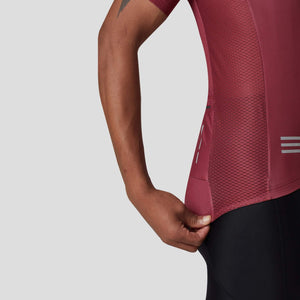 Fdx Best Mens Pink & Maroon Summer Short Sleeve Cycling Jersey Breathable,Side Mesh Panel, Bib Short Reflectors & Elastic Cycling Gear Australia