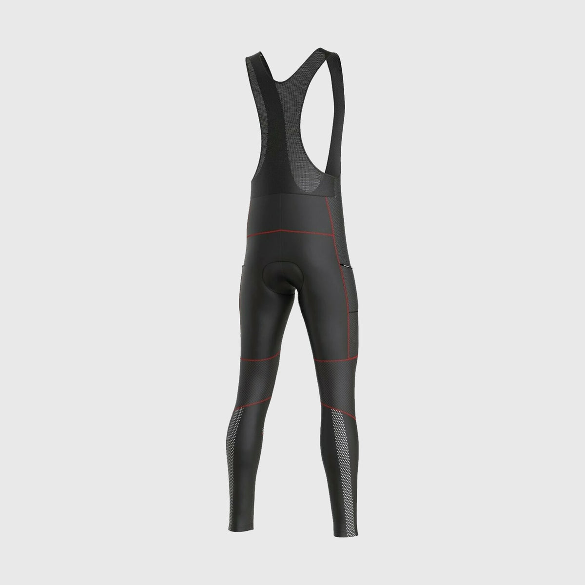 Fdx All Day Red Men's Thermal Winter Cycling Cargo Bib Tights