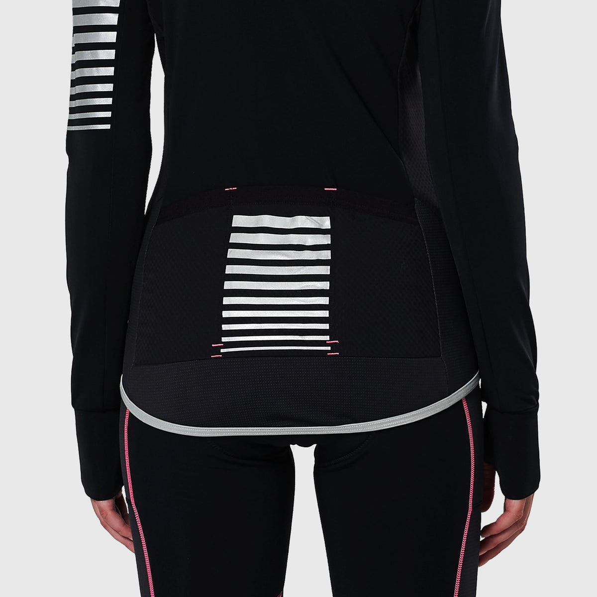 FDX Women’s Black & Pink full sleeves cycling jersey Windproof Thermal fleece Roubaix Winter Cycle Tops, lightweight long sleeves Warm lined shirt for biking