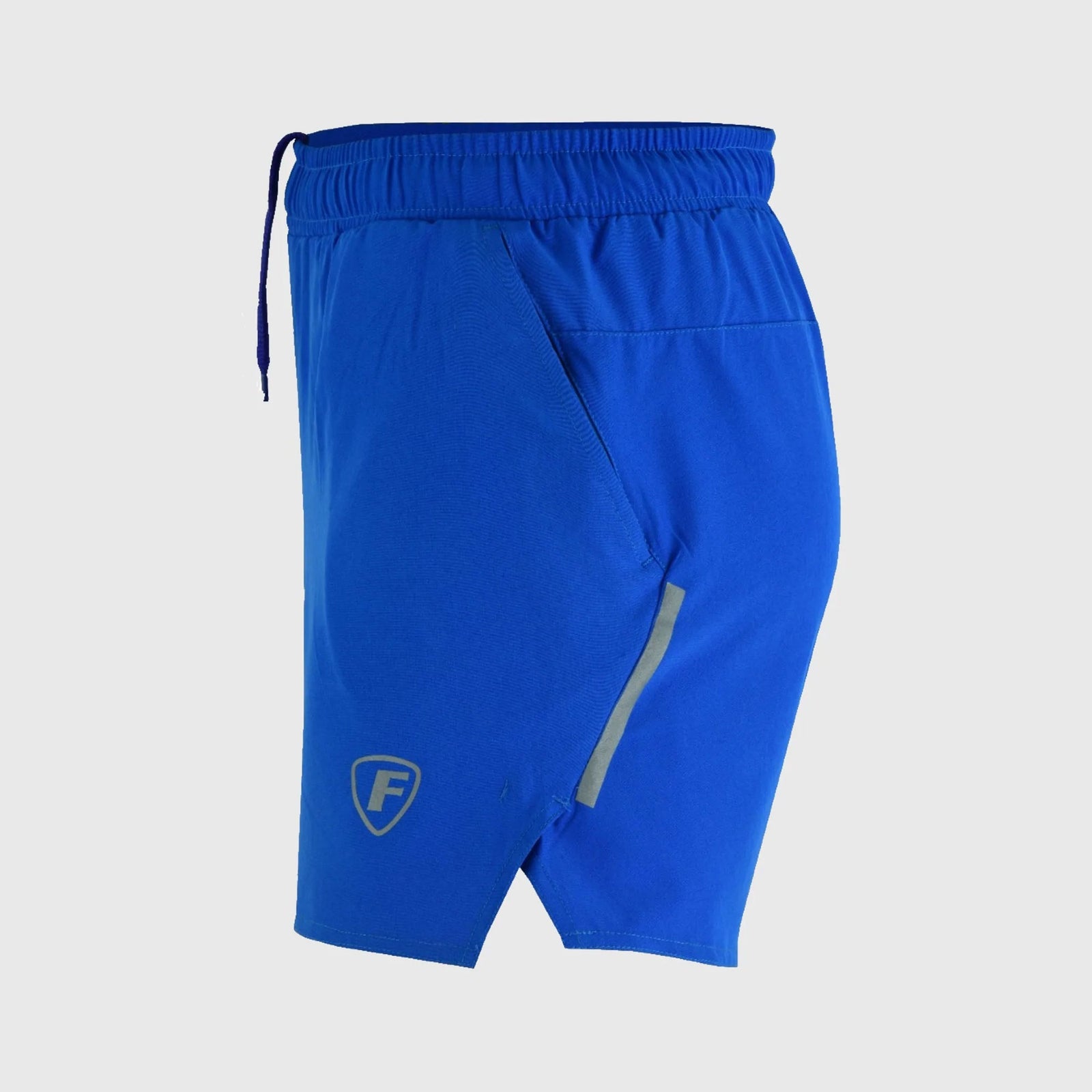 FDX Men's Blue Breathable Running Shorts Waist Belt Anti Odor Moisture Wicking & Perfect for Trekking, Tennis, squash & Gym Sports & Outdoor