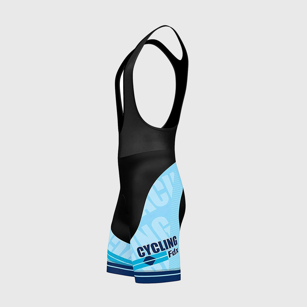 FDX Men’s Sky Blue & Black Best Cycling Bib Shorts 3D Padded comfortable biking bibs - Breathable Quick Dry bibs, ultra-lightweight stretchable shorts for riding -Core