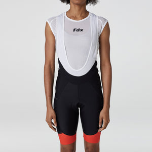 Fdx Women's Black & Orange Gel Padded Cycling Bib Shorts For Summer Best Breathable Outdoor Road Bike Short Length Bib - Essential