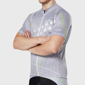 Men’s Grey Fdx short sleeves cycling jersey  breathable summer biking top, lightweight skin friendly half sleeves mesh cycle shirt for indoor & outdoor riding  AU