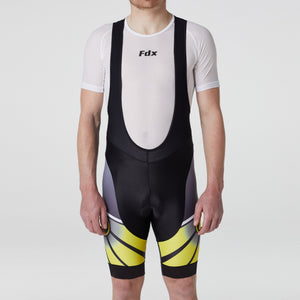 FDX Best Men’s Yellow & Black Cycling Bib Shorts 3D Gel Padded comfortable biking bibs - Breathable Quick Dry bibs, ultra-light stretchable shorts with pockets