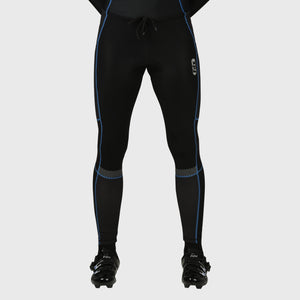 Fdx Men's Lightweight Gel Padded Cycling Tights Black & Blue For Winter Roubaix Thermal Fleece Reflective Warm Leggings - All Day Bike Long Pants