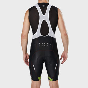 Men’s Green Cycling Bib Shorts 3D Gel Padded comfortable biking bibs - Breathable Quick Dry bibs, ultra-light stretchable shorts with pockets