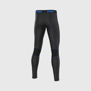 Fdx Black & Blue Compression Base layer Tights For Men's Lightweight Breathable Mesh Fabric Skin Layer Tights Cycling Gear - Recoil