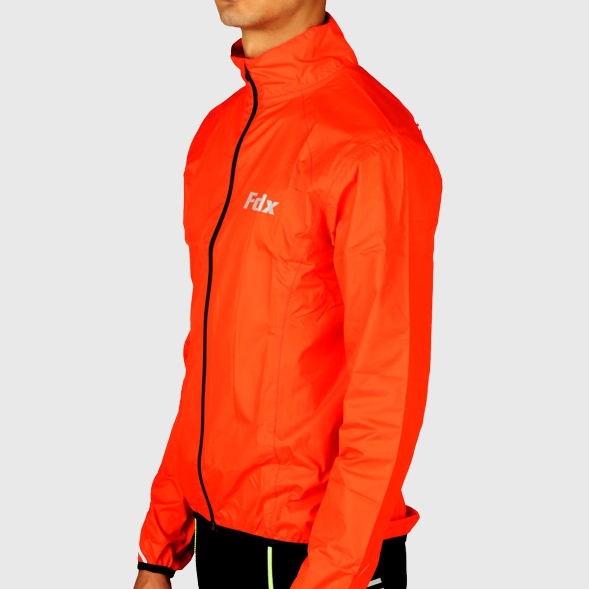 Fdx Cycling Jacket for Men's Best Orange Winter Thermal Casual Softshell Clothing Lightweight, Shaver proof, Packable ,Windproof, Waterproof & Pockets