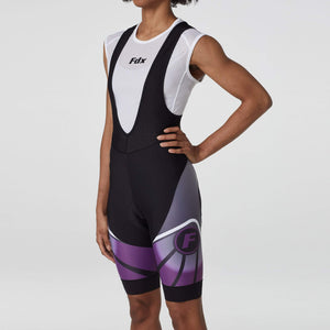 Fdx Women's Set Signature Purple Short Sleeve Cycling Jersey & Bib Shorts