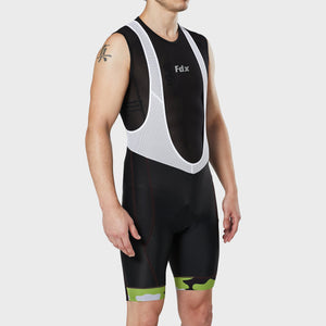 FDX Men’s Black & Green Cycling Bib Shorts 3D Gel Padded comfortable biking bibs - Breathable Mush Panel Quick Dry bibs, lightweight moisture wicking comfortable shorts