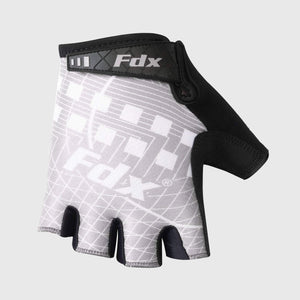 FDX Black & Grey short finger summer cycling Unisex gloves, shockproof women padded gloves, breathable quick dry anti-slip mitts mountain bike accessories