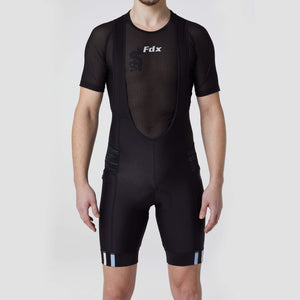 FDX Men Black & Blue Summer Best Cycling Cargo Bib Shorts Mesh, Breathable, Lightweight stretchable & Hi Vis Reflectors Cycling clothes Australia