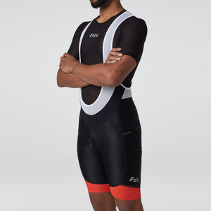 FDX Orange & Black Cycling Bib Shorts Men’s 3D Gel Padded comfortable biking bibs - Breathable Quick Dry bibs, ultra-light stretchable shorts with pockets- Essential