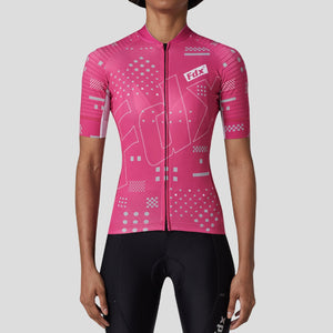 FDX Pink Women Half Sleeve Hot Season Cycling Jersey Quick Dry & Breathable Skin friendly Lightweight Summer Shirt Reflective Strips Secure Pockets Sport & Outdoor - All Day