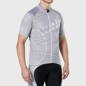 Men’s Grey short sleeves Fdx cycling jersey breathable summer biking top, lightweight skin friendly half sleeves mesh riding shirt for cycling ,indoor & outdoor 