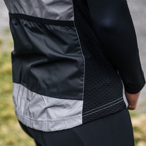 Fdx Men's Grey Storage Pockets Cycling Gilet Sleeveless Vest for Winter Clothing 360° Reflective, Lightweight, Windproof, Waterproof & Pockets