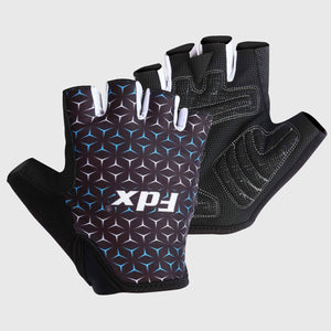 Fdx Black Short Finger Cycling Gloves for Summer MTB Road Bike fingerless, anti slip & Breathable - Vega