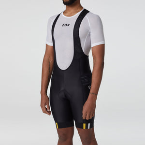 Fdx Men's Storage Pockets Anti Sweat Gel Padded Cycling Bib Shorts Black & Yellow For Summer Roubaix Thermal Fleece Reflective Warm Leggings - Velos Bike Shorts