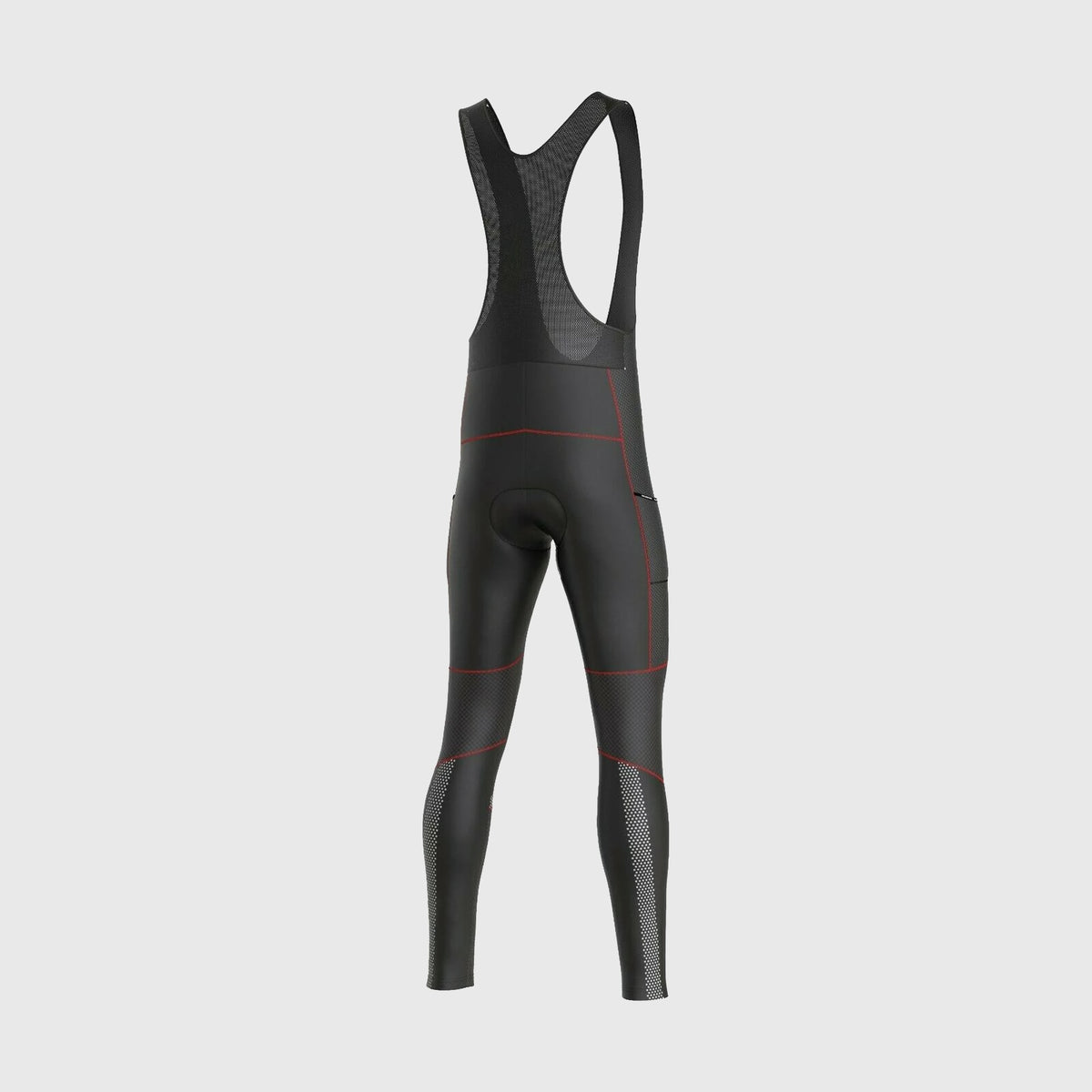 Fdx All Day Red Men's Thermal Winter Cycling Cargo Bib Tights