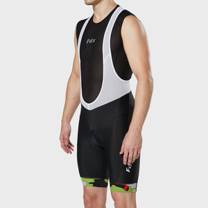FDX Green & Black Cycling Bib Shorts For Men's 3D Padded comfortable biking bibs - Breathable Quick Dry bib Short, ultra-lightweight stretchable shorts for riding