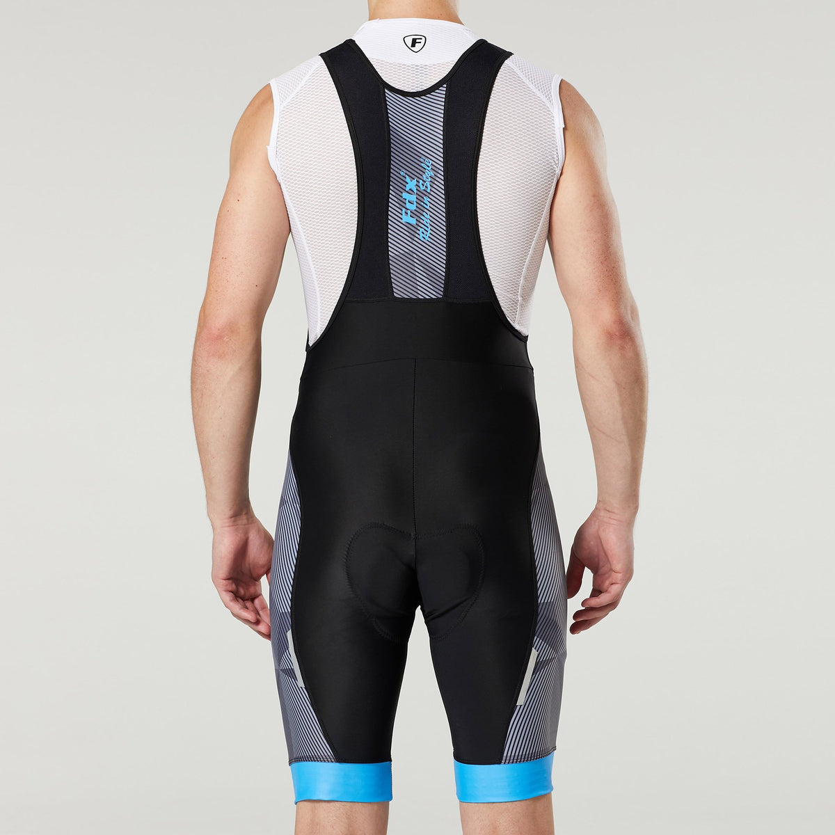 Fdx Men's Black & Blue Gel Padded Cycling Bib Shorts For Summer Best Outdoor Road Bike Short Length Bib - Splinter