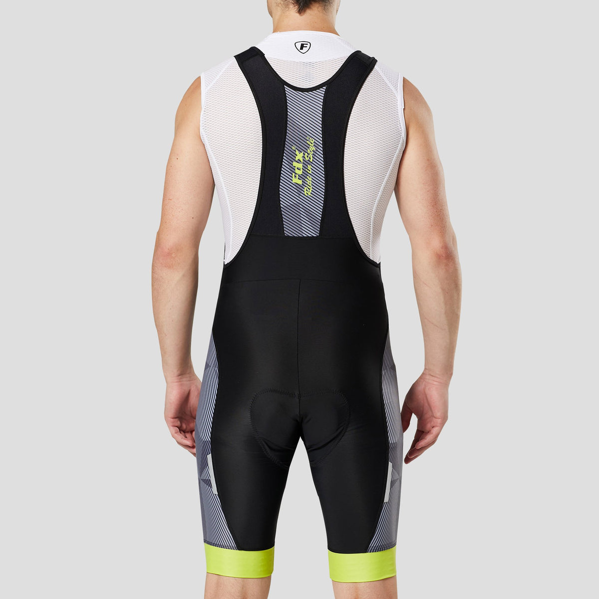 Fdx Men's Black & yellow Gel Padded Cycling Bib Shorts For Summer Best Outdoor Road Bike Short Length Bib - Splinter