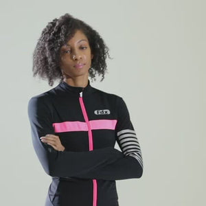 Fdx All Day Black Women's Long Sleeve Winter Cycling Jersey