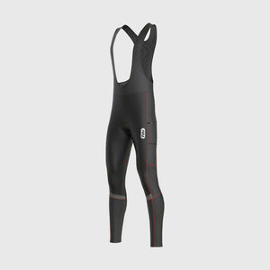 Fdx All Day Red Men's Thermal Winter Cycling Cargo Bib Tights
