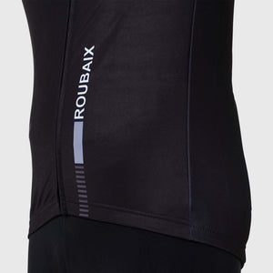 Fdx Mens Black & Grey Reflective Long Sleeve Cycling Jersey for Winter Roubaix Thermal Fleece Road Bike Wear Top Full Zipper, Pockets & Hi-viz Reflectors - Limited Edition