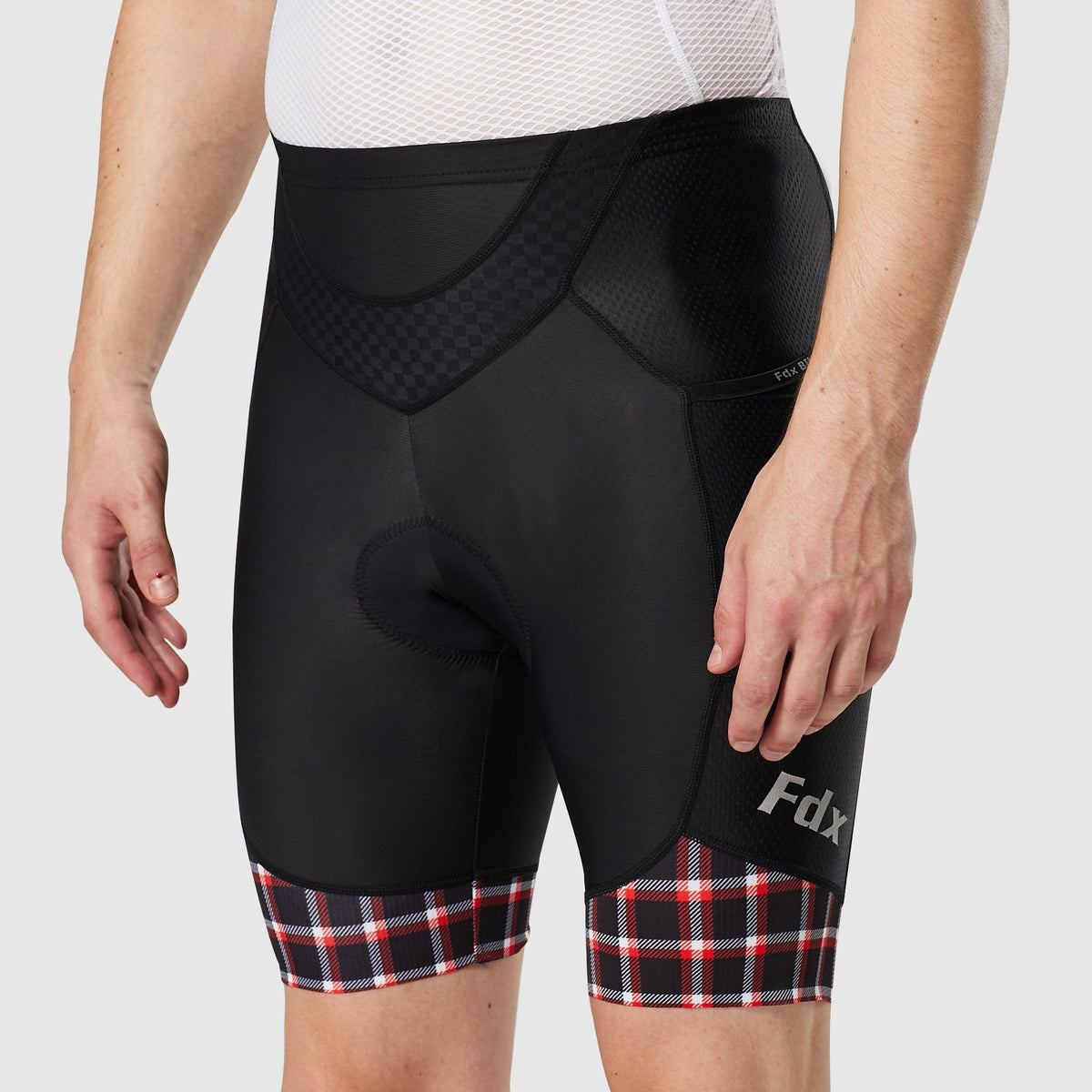 Fdx Men's Black & Red Gel Padded Cycling Shorts for Summer Best Outdoor Knickers Road Bike Short Length Pants - Essential
