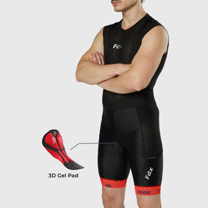 Fdx Black & Red Men's Best 3D Anti Bacterial Gel Padded Cycling Bib Shorts For Summer Roubaix Thermal Fleece Reflective Warm Leggings - All Day Bike Shorts