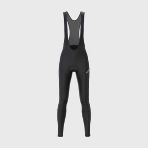 Fdx Women's Black Gel Padded Bib Tights Pants for Winter Roubaix Thermal Fleece Road Bike Wear Windproof, Hi viz Reflectors - Arch