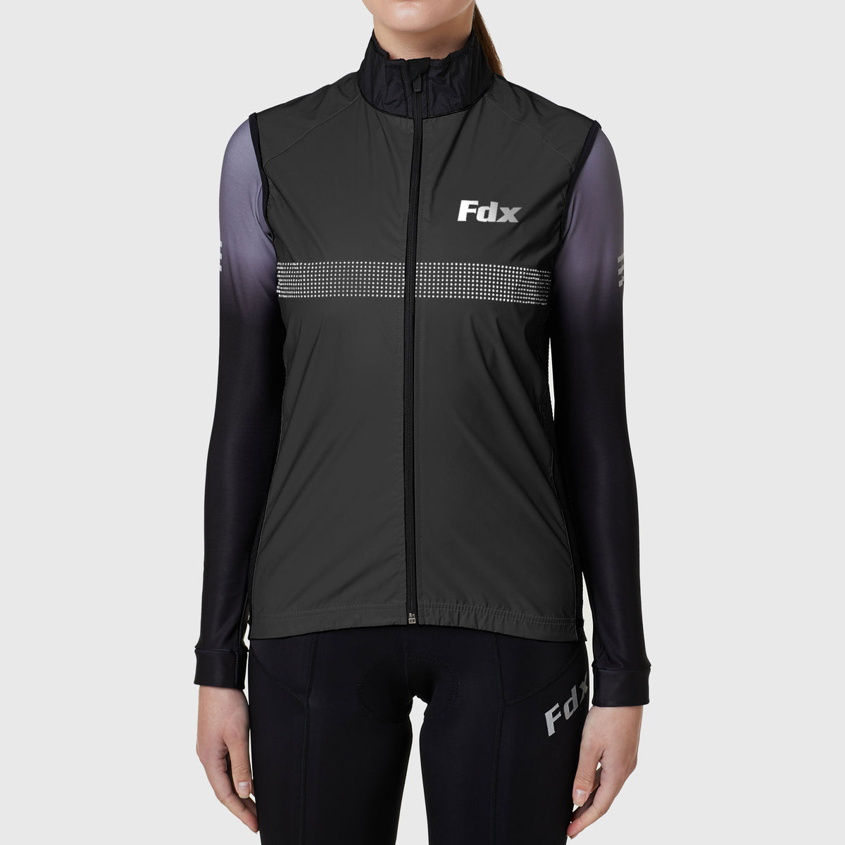 Fdx Women's Black Cycling Gilet Sleeveless Vest for Winter Clothing 360° Reflective, Lightweight, Windproof, Waterproof & Pockets air vents 