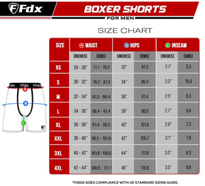 Men's Boxer shorts size guide