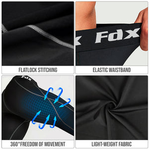 FDX Black Men's Best Compression Tight Flack Lock Stitching, Elastic Waistband, Lightweight Fabric & 360 Freedom Movement  