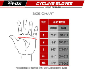 Fdx Classic II Grey Gel Padded Short Finger Summer Cycling Gloves
