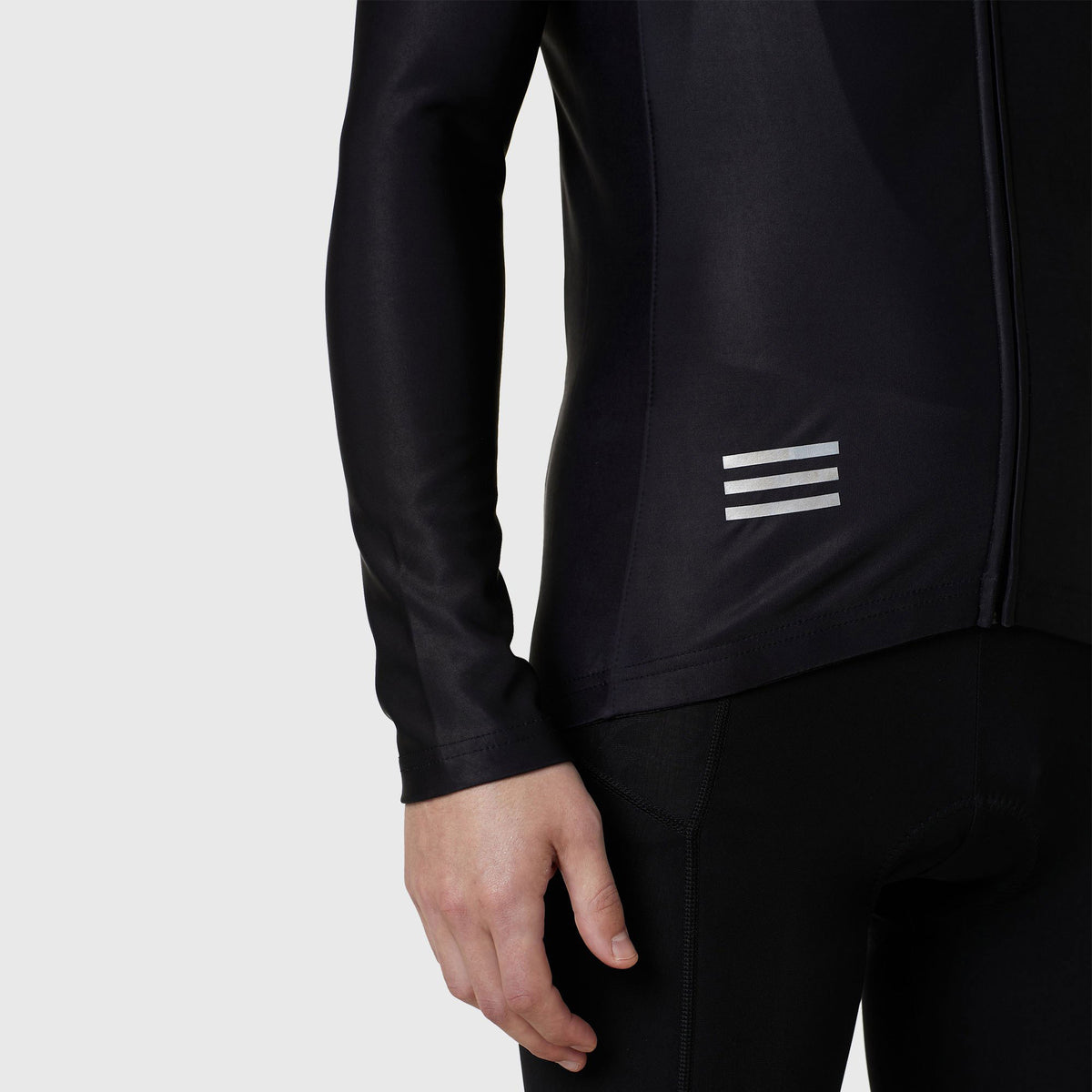 Fdx Duo Grey / Black Men's Long Sleeve Winter Cycling Jersey