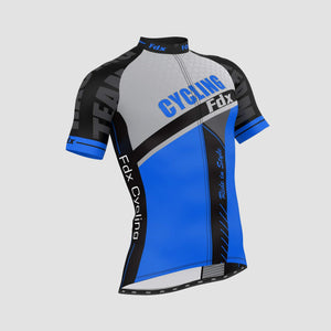 Fdx Apex Blue Men's Short Sleeve Summer Cycling Jersey