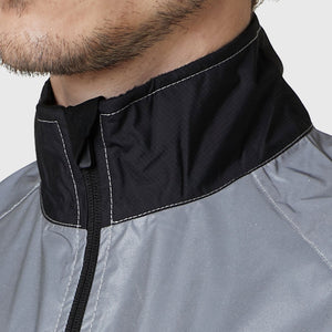 Fdx High Collar Best Cycling Gilet Sleeveless Vest for Men's Grey Winter Clothing 360° Reflective, Lightweight, Windproof, Waterproof & Pockets