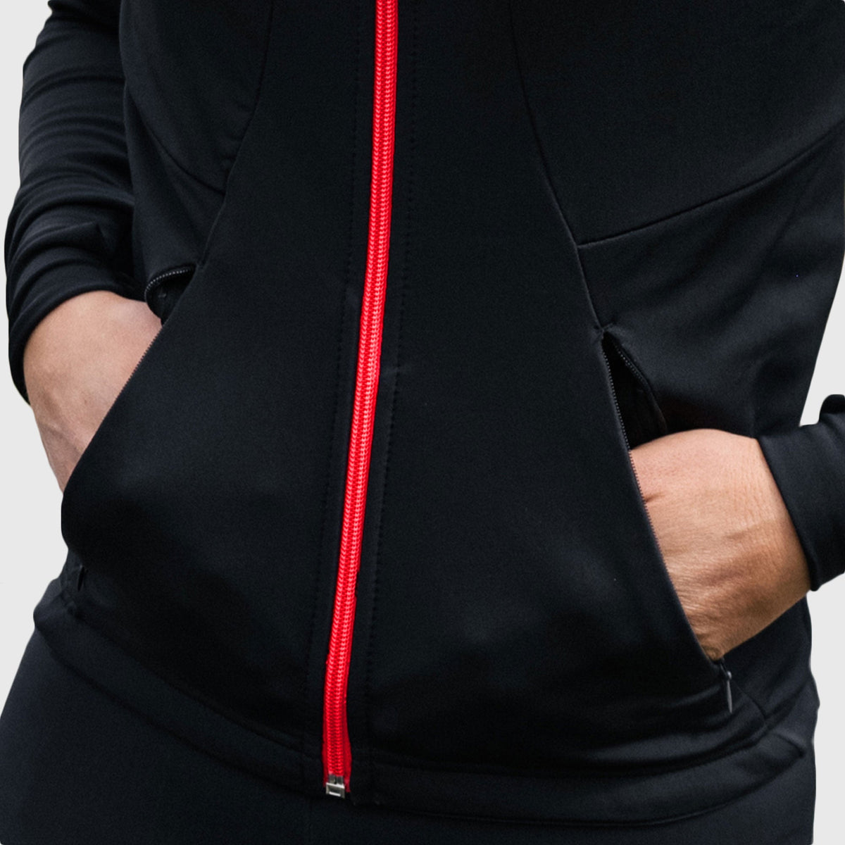 Fdx Best Men's Black Long Sleeve Cycling Jersey for Winter Roubaix Thermal Fleece Road Bike Wear Top Full Zipper, Pockets & Hi viz Reflectors - Arch