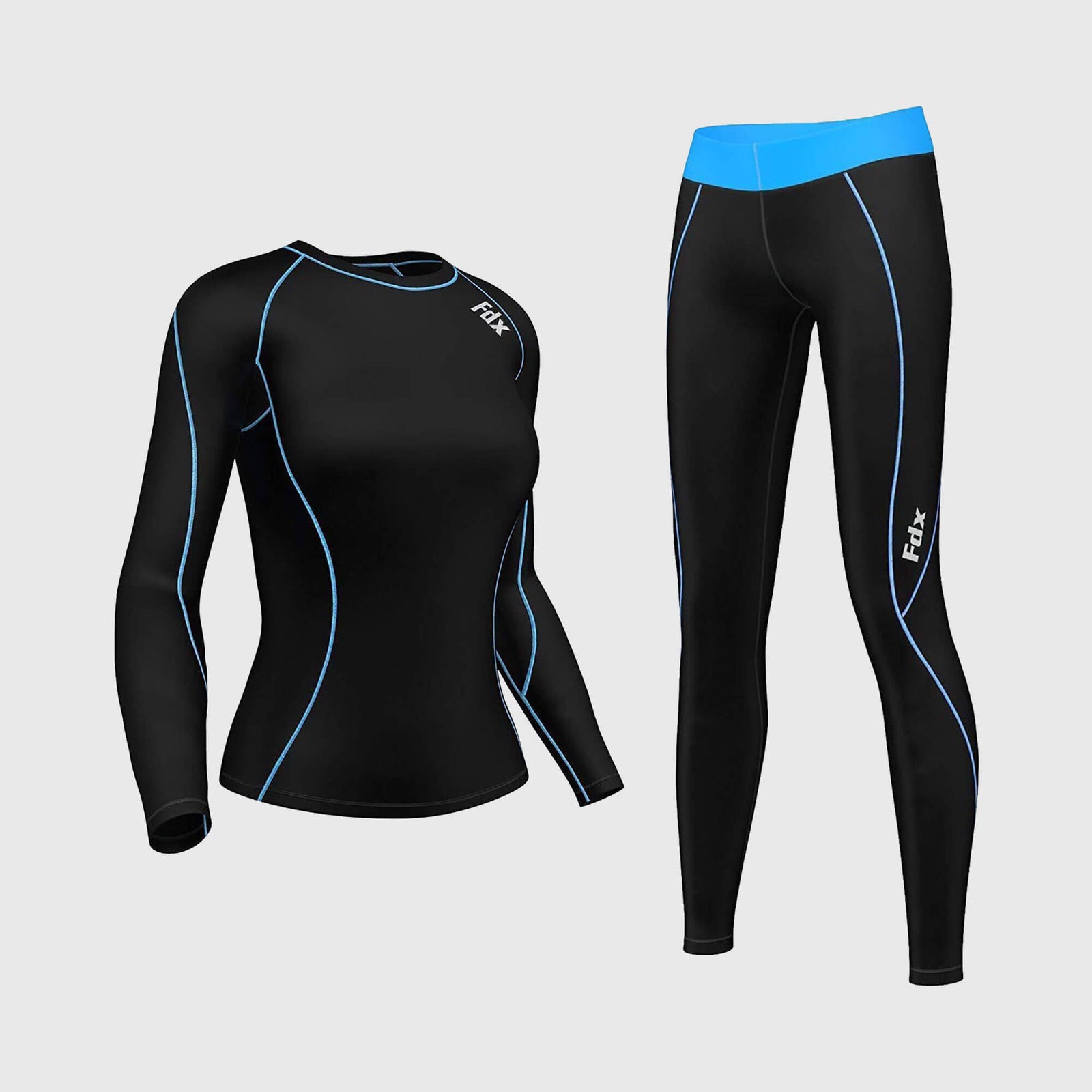 Ladies Compression Suit Thermal Base Layer Tights Shirt Under Long