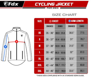 Fdx Evex Black Men's Windproof & Waterproof Thermal Cycling Jacket