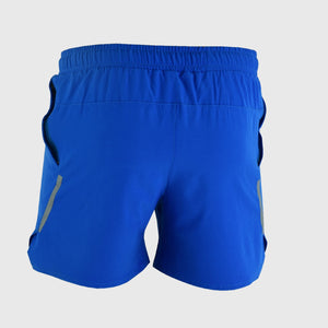 FDX Blue Best Men's Breathable Running Shorts Hi Vis Reflectors Waist Belt Anti Odor Moisture Wicking & Perfect for Trekking, Tennis, squash & Gym Sports & Outdoor