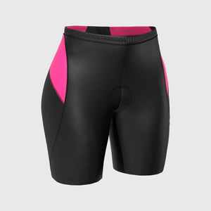 FDX Black & Pink Women Best Summer Cycling Short Anti Bac Cushion Padding Lightweight Elastic Waist band Reflective Details - Pro