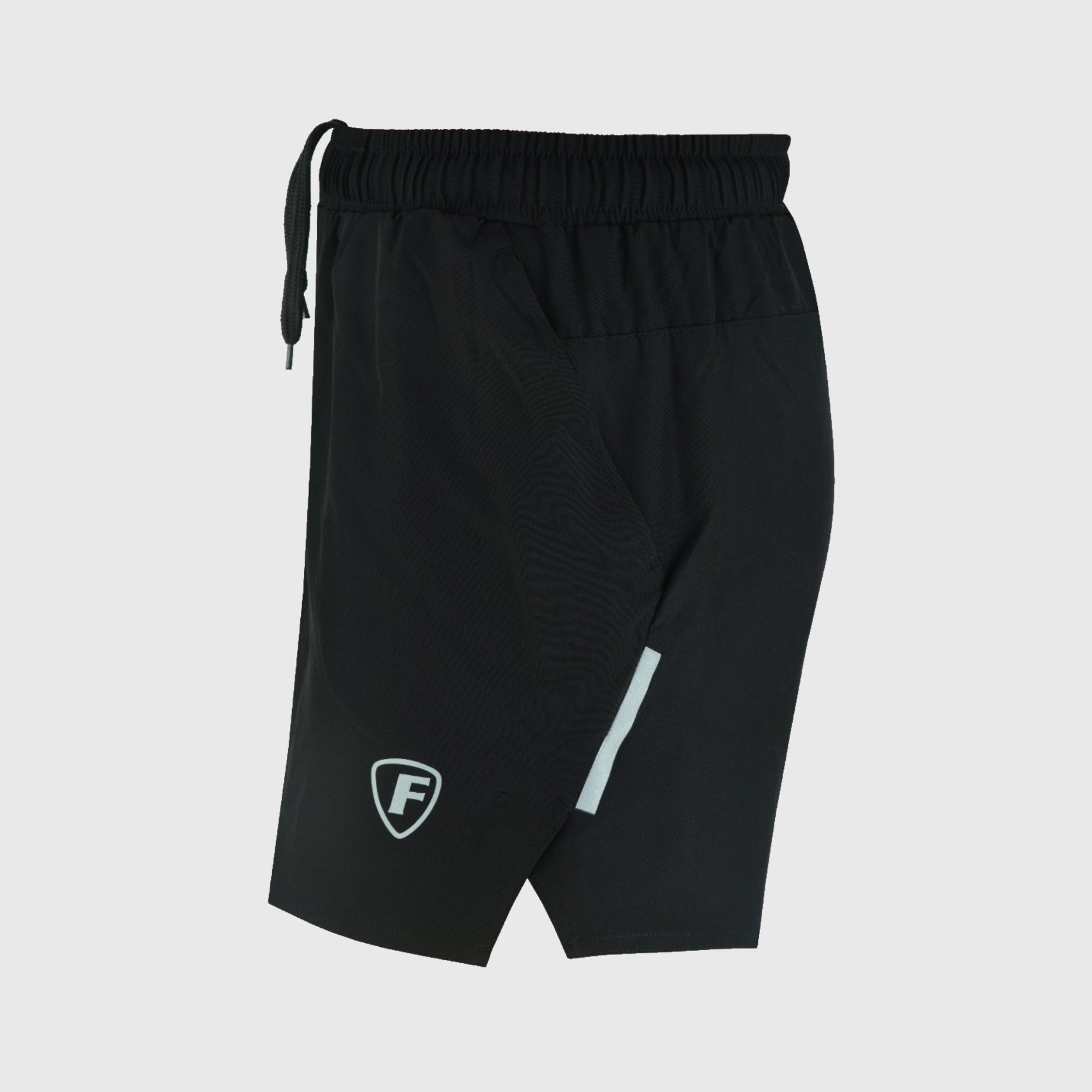 FDX Men's Black Breathable Running Shorts Waist Belt Anti Odor Moisture Wicking & Perfect for Trekking, Tennis, squash & Gym Sports & Outdoor