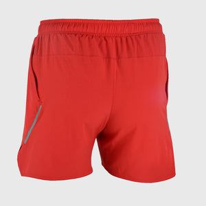 FDX Red Best Men's Breathable Running Shorts Hi Vis Reflectors Waist Belt Anti Odor Moisture Wicking & Perfect for Trekking, Tennis, squash & Gym Sports & Outdoor