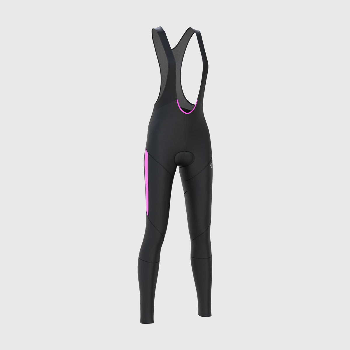 Fdx Women's Black Gel Padded Cycling Bib Tights For Winter Roubaix Thermal Fleece Reflective Logo Warm Leggings - Arch Bike Pants