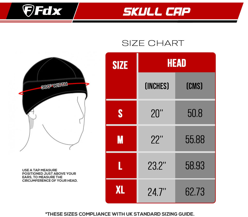 FDX Men’s & Women's Black Winter Unisex Cycling Skull Cap, Windproof Thermal Helmet Liner with Glasses Hole, Water Resistant hi viz Hat for Sports, Skiing and Running