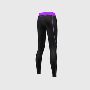 Fdx Purple & Black Compression Tights Leggings Gym Workout Running Athletic Yoga Elastic Waistband Stretchable Breathable Training Jogging Pants - Monarch