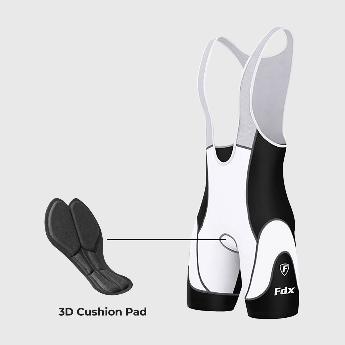 Men’s Black Cycling Bib Shorts 3D Gel Padded comfortable biking bibs - Breathable Quick Dry bibs, ultra-light stretchable shorts 